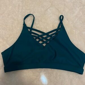 NWOT Fit Booty Teal Criss Cross Sports Bra 2-Piece Set